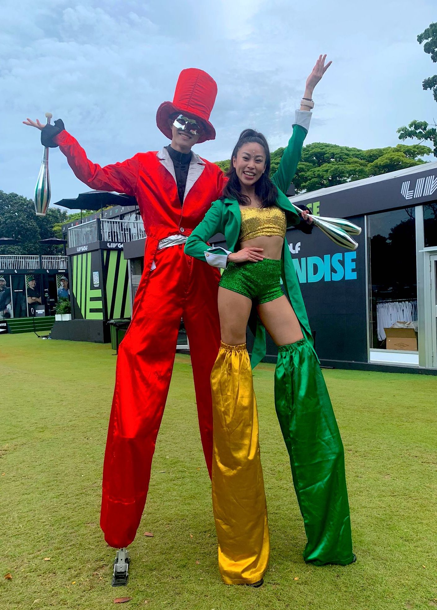 Dancing Stilt Walkers